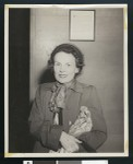 Loretta Starvus Stack is released from jail, Dec. 10, 1951, Federal Building, downtown Los Angeles