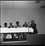 Claude H. Hudson, Booker Griffin and others on a speaker's panel, Los Angeles