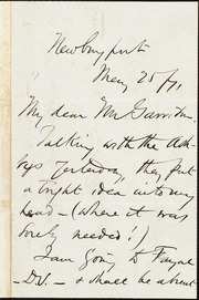 Letter to] My dear Mr Garrison [manuscript