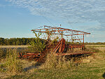 Remants of old potato digging equipment outside an old cotton gin that became the Emmett Till Historic Intrepid Center in tiny Glendora, Mississippi