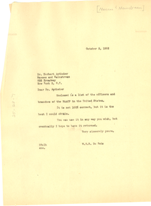 Thumbnail for Letter from W. E. B. Du Bois to Masses and Mainstream