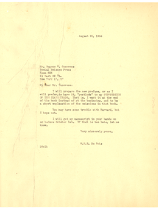 Letter from W. E. B. Du Bois to Social Science Press