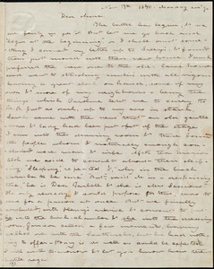 Letter from Deborah Weston, [Boston, Mass.], to Anne Warren Weston, Nov. 17th, 1840, Monday eve'g