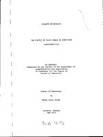 The status of Black women in education administration, 1975
