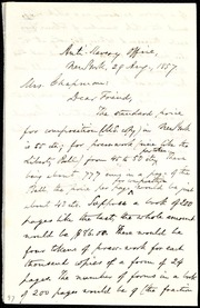 Letter to] Mrs. Chapman, Dear Friend [manuscript