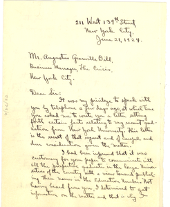 Letter from Oma H. Price to Crisis