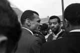 C. T. Vivian in the George Washington Carver Homes neighborhood of Selma, Alabama, during the "Berlin Wall" demonstrations.