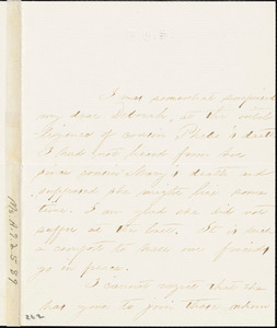 Letter from Lizzie Weston, Dedham, [Massachusetts], to Deborah Weston, [1861 February 18]