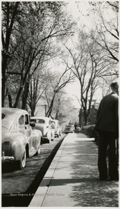 Cars Parked Along a Sidewalk, Storer College, Harpers Ferry, W. Va.