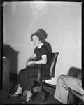 Cult victim Delight Jewett in the office of U.S. Attorney Fleet Palmer, Los Angeles, 1937