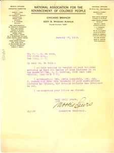 Letter from Morris Lewis to W. E. B. Du Bois