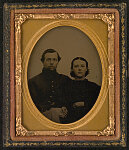 [Unidentified soldier in Union uniform and his wife]