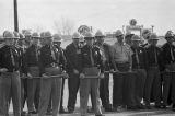 Alabama state troopers waiting for civil rights marchers on the south side of the Edmund Pettus Bridge in Selma, Alabama, on Turnaround Tuesday.