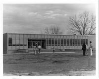 People in Front of Classroom Building, circa 1971