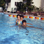 Iris Gordy in the pool at Berry Gordy's house party, Los Angeles