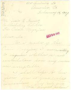 Letter from Margaret Jackson to Crisis