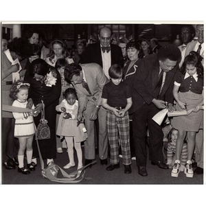 Paul Parks and Michael Dukakis at the ribbon cutting for Crispus Attucks's Children Center