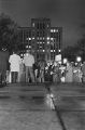 Nighttime voter registration rally in front of the Jefferson County Courthouse in downtown Birmingham, Alabama.