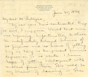 Letter from George Streator to A. D. Philippse