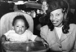 Woman and son at Clifton's Cafeteria