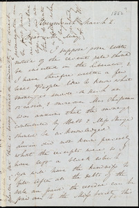 Letter from Anne Warren Weston, Weymouth, [Mass.], to Samuel May, March 2, [1852?]