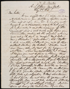 Thumbnail for Letter from Henry Brewster Stanton, New York, to Amos Augustus Phelps, Feby 15. 1838