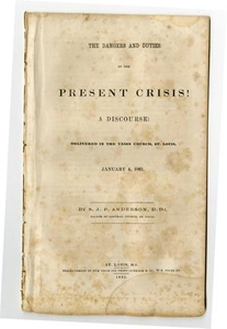 The dangers and duties of the present crisis! : a discourse delivered in the Union Church, St. Louis, January 4, 1861