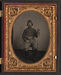 [Unidentified soldier in Union uniform with bugle, sword, and revolver]