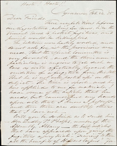 Letter from Samuel Joseph May, Syracuse, [N.Y.], to William Lloyd Garrison, Samuel May, Jr., Wendell Phillips, and Robert Folger Wallcut, Feb[ruary] 26 [18]55