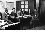 Representative Brock Adams meeting with Seattle Civil Rights leaders, John T. Cornethan, Ola Browning, Alfred E. Cowles, Gary Gayton and Edwin T. Pratt in Seattle, Washington, June 6, 1966