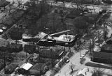 Aerial view of a helicopter flying over a neighborhood in Selma, Alabama, on the first day of the Selma to Montgomery March.