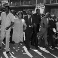 Demonstrators marching in Mobile, Alabama, to support the reauthorization and extension of the Voting Rights Act.