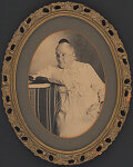 [Eliza "Aunt Lizzie" Atherton Aiken, with book]