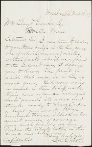 Letter from John Robert Graham Pitkin, Wash[ingto]n, [D.C.], to William Lloyd Garrison, M[ar]ch 14 [18]77