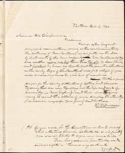 Letter from W.O. Duvall, Boston, [Massachusetts], to Maria Weston Chapman, 1840 Oct[ober] 3