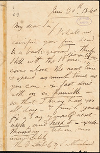 Letter from Benjamin Robert Haydon, [London, England], to William Lloyd Garrison, 1840 June 30th