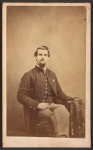 [Private Vernon Mosher of Co. F, 97th New York Infantry Regiment, in uniform, amputated hand visible]