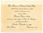 Invitation to Woman's Political Study Clubs annual flower show