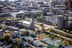 An October 2017 aerial view of Portland, Maine