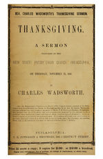 Thanksgiving a sermon preached in the Arch Street Presbyterian Church, Philadelphia, on Thursday, November 28, 1861