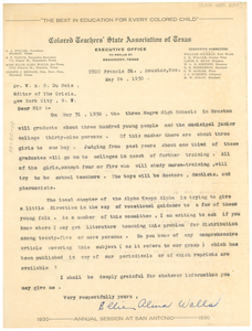 Letter from Alpha Kappa Alpha to W. E. B. Du Bois