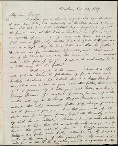 Letter from William Lloyd Garrison, Boston, [Mass.], to George William Benson, Oct. 20, 1837