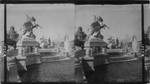 Beautiful statuary and fountains at the foot of the Cascades, Tower of Machinery Building in distance. Louisiana Purchase Exposition