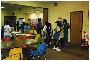 Joan Duncan and Children During Christmas Party