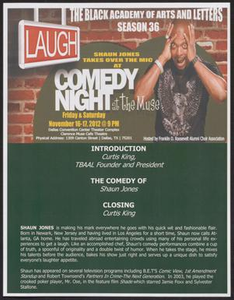 Flyer: Comedy Night at the Muse with Sean Jones