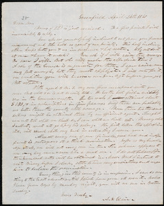 Letter from Alanson St. Clair, Greenfield, to Amos Augustus Phelps, April 24th 1840