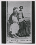 Thumbnail for Portrait of Sea Island School teacher Miss Harriet W. Murray, with students Elsie and Puss, Feb. 1866