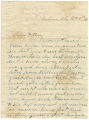 Thumbnail for Letter from John E. Hall at the East Alabama Male College in Auburn, Alabama, to his father, Bolling Hall.