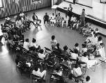 Children gathered in an alternative school during teachers strike