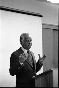 Portrait of Edwin D. Driver, lecturing